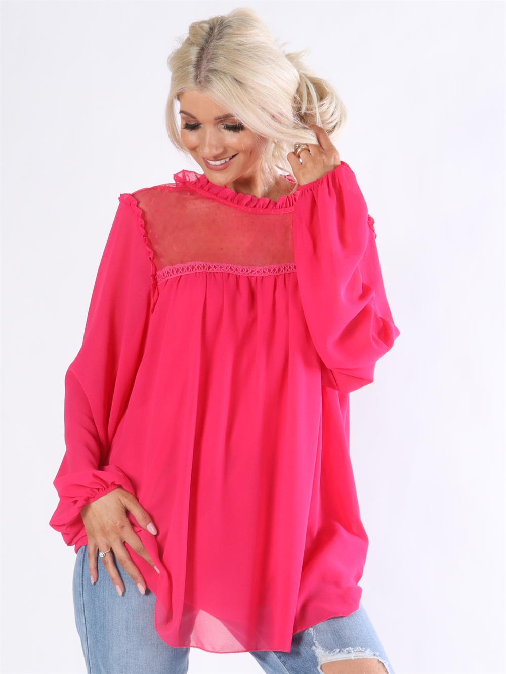 Maise - Tunika med transparent stof ved halsen